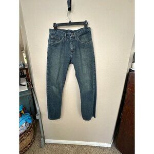 Wrangler Mens Regular Straight Leg Blue Jeans 31x30 cotton wide‎ leg denim